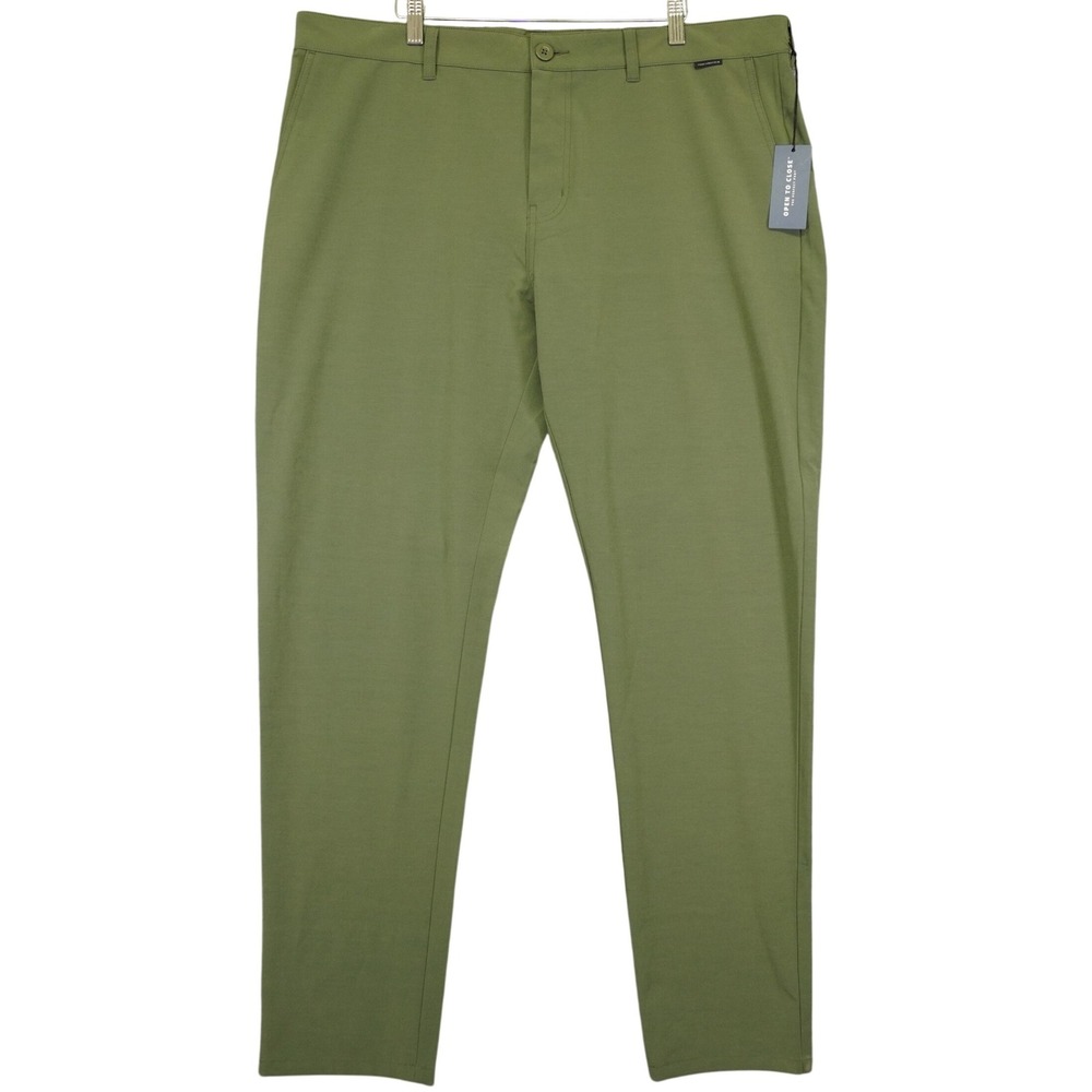 NEW Travis Mathew Open To Close Pants Mens 40x32 Green Performance Golf Stretch